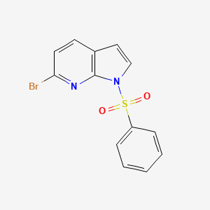 molecular formula C13H9BrN2O2S B3196812 1H-Pyrrolo[2,3-B]pyridine, 6-bromo-1-(phenylsulfonyl)- CAS No. 1001070-23-0