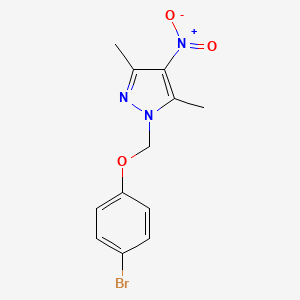 molecular formula C12H12BrN3O3 B3196896 1-(4-Bromo-phenoxymethyl)-3,5-dimethyl-4-nitro-1H-pyrazole CAS No. 1001519-06-7