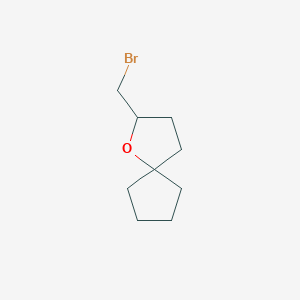 molecular formula C9H15BrO B3197042 2-(Bromomethyl)-1-oxaspiro[4.4]nonane CAS No. 100238-92-4