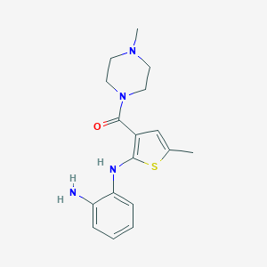 molecular formula C17H22N4OS B031971 1-[[2-[(2-Aminophenyl)amino]-5-methyl-3-thienyl]carbonyl]-4-methyl-piperazine CAS No. 138564-61-1