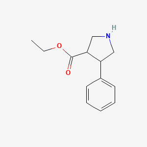 molecular formula C13H17NO2 B3197104 Ethyl 4-phenylpyrrolidine-3-carboxylate CAS No. 1003562-07-9