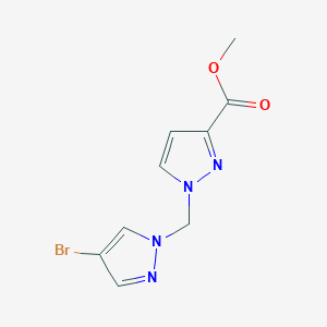 molecular formula C9H9BrN4O2 B3197146 Methyl 1-((4-bromo-1H-pyrazol-1-yl)methyl)-1H-pyrazole-3-carboxylate CAS No. 1003988-72-4