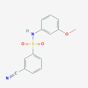 molecular formula C14H12N2O3S B3197167 3-cyano-N-(3-methoxyphenyl)benzenesulfonamide CAS No. 1004033-45-7
