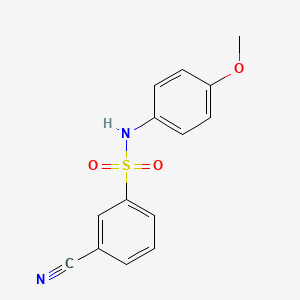 molecular formula C14H12N2O3S B3197175 3-cyano-N-(4-methoxyphenyl)benzenesulfonamide CAS No. 1004035-01-1
