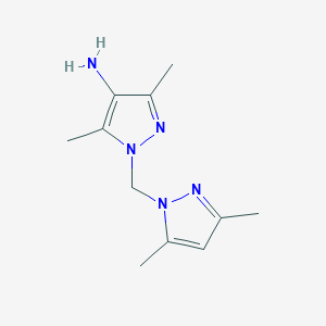 molecular formula C11H17N5 B3197191 1-((3,5-二甲基-1H-吡唑-1-基)甲基)-3,5-二甲基-1H-吡唑-4-胺 CAS No. 1004192-85-1
