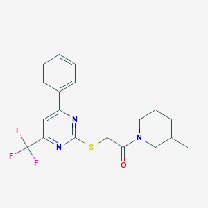 1-(3-Methylpiperidin-1-yl)-2-{[4-phenyl-6-(trifluoromethyl)pyrimidin-2-yl]sulfanyl}propan-1-one