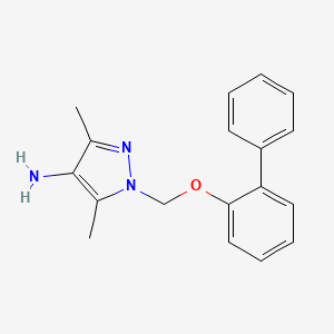 molecular formula C18H19N3O B3197239 1-(Biphenyl-2-yloxymethyl)-3,5-dimethyl-1H-pyrazol-4-ylamine CAS No. 1004451-73-3