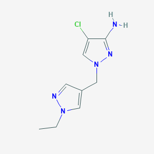 molecular formula C9H12ClN5 B3197251 4-chloro-1-[(1-ethyl-1H-pyrazol-4-yl)methyl]-1H-pyrazol-3-amine CAS No. 1004452-02-1