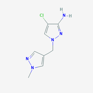 molecular formula C8H10ClN5 B3197258 4-chloro-1-[(1-methyl-1H-pyrazol-4-yl)methyl]-1H-pyrazol-3-amine CAS No. 1004452-03-2