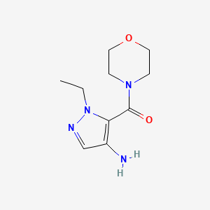 molecular formula C10H16N4O2 B3197268 4-Amino-1-ethylpyrazol-5-yl morpholin-4-yl ketone CAS No. 1004643-31-5