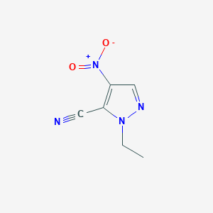 molecular formula C6H6N4O2 B3197289 1-ethyl-4-nitro-1H-pyrazole-5-carbonitrile CAS No. 1004643-51-9