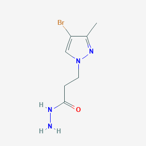 molecular formula C7H11BrN4O B3197309 3-(4-bromo-3-methyl-1H-pyrazol-1-yl)propanehydrazide CAS No. 1004644-56-7