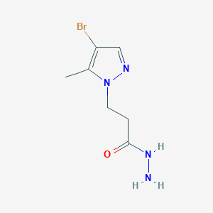 molecular formula C7H11BrN4O B3197321 3-(4-溴-5-甲基-1H-吡唑-1-基)丙烷酰肼 CAS No. 1004644-59-0