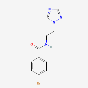 molecular formula C11H11BrN4O B3197336 4-Bromo-N-[2-(1H-1,2,4-triazol-1-yl)ethyl]benzamide CAS No. 100467-82-1