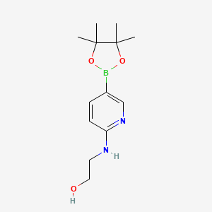 molecular formula C13H21BN2O3 B3197367 2-((5-(4,4,5,5-tetraMethyl-1,3,2-dioxaborolan-2-yl)pyridin-2-yl)aMino)ethanol CAS No. 1005009-99-3