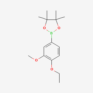 molecular formula C15H23BO4 B3197374 2-(4-Ethoxy-3-methoxy-phenyl)-4,4,5,5-tetramethyl-[1,3,2]dioxaborolane CAS No. 1005010-04-7