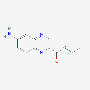 molecular formula C11H11N3O2 B3197376 6-Aminoquinoxaline-2-carboxylic acid ethyl ester CAS No. 1005029-83-3