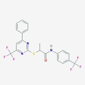 2-{[4-phenyl-6-(trifluoromethyl)-2-pyrimidinyl]sulfanyl}-N-[4-(trifluoromethyl)phenyl]propanamide