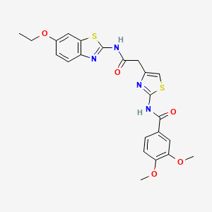 N-(4-{[(6-ethoxy-1,3-benzothiazol-2-yl)carbamoyl]methyl}-1,3-thiazol-2-yl)-3,4-dimethoxybenzamide