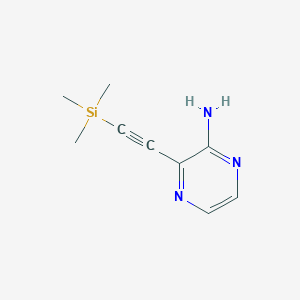 molecular formula C9H13N3Si B3197419 3-((Trimethylsilyl)ethynyl)pyrazin-2-amine CAS No. 1005349-12-1