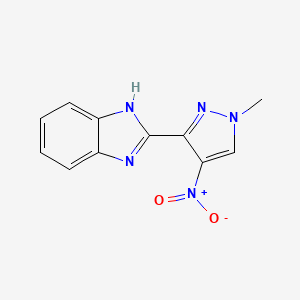 molecular formula C11H9N5O2 B3197443 2-(1-methyl-4-nitro-1H-pyrazol-3-yl)-1H-benzo[d]imidazole CAS No. 1005588-05-5