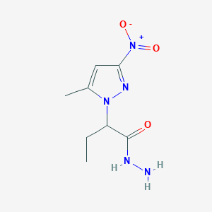molecular formula C8H13N5O3 B3197472 2-(5-methyl-3-nitro-1H-pyrazol-1-yl)butanehydrazide CAS No. 1005668-98-3