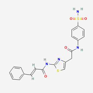 molecular formula C20H18N4O4S2 B3197480 N-(4-(2-oxo-2-((4-sulfamoylphenyl)amino)ethyl)thiazol-2-yl)cinnamamide CAS No. 1005928-26-6