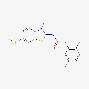 2-(2,5-dimethylphenyl)-N-(3-methyl-6-(methylthio)benzo[d]thiazol-2(3H)-ylidene)acetamide