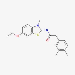 molecular formula C20H22N2O2S B3197500 2-(3,4-dimethylphenyl)-N-(6-ethoxy-3-methylbenzo[d]thiazol-2(3H)-ylidene)acetamide CAS No. 1005991-70-7