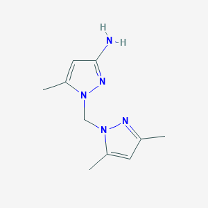 molecular formula C10H15N5 B3197532 1-((3,5-Dimethyl-1H-pyrazol-1-yl)methyl)-5-methyl-1H-pyrazol-3-amine CAS No. 1006319-19-2