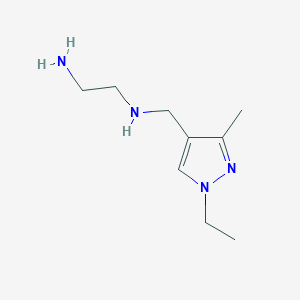 molecular formula C9H18N4 B3197551 N-[(1-ethyl-3-methyl-1H-pyrazol-4-yl)methyl]ethane-1,2-diamine CAS No. 1006328-51-3