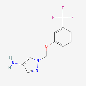 molecular formula C11H10F3N3O B3197559 1-{[3-(trifluoromethyl)phenoxy]methyl}-1H-pyrazol-4-amine CAS No. 1006333-99-8