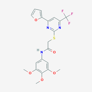 2-{[4-(2-furyl)-6-(trifluoromethyl)-2-pyrimidinyl]sulfanyl}-N-(3,4,5-trimethoxyphenyl)acetamide