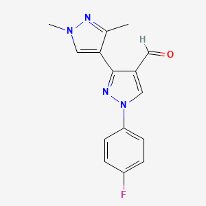 1-(4-fluorophenyl)-1',3'-dimethyl-1H,1'H-3,4'-bipyrazole-4-carbaldehyde