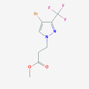 molecular formula C8H8BrF3N2O2 B3197595 Methyl 3-(4-bromo-3-(trifluoromethyl)-1H-pyrazol-1-yl)propanoate CAS No. 1006432-21-8