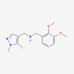 molecular formula C15H21N3O2 B3197608 N-(2,3-Dimethoxybenzyl)-1-(1,5-dimethyl-1H-pyrazol-4-yl)methanamine CAS No. 1006437-15-5