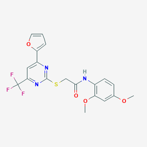 N-(2,4-dimethoxyphenyl)-2-{[4-(2-furyl)-6-(trifluoromethyl)-2-pyrimidinyl]sulfanyl}acetamide