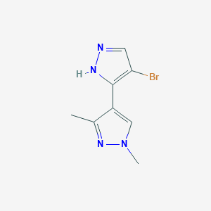molecular formula C8H9BrN4 B3197674 4-溴-1',3'-二甲基-1H,1'H-3,4'-联吡唑 CAS No. 1006464-43-2