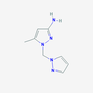molecular formula C8H11N5 B3197677 5-methyl-1-(1H-pyrazol-1-ylmethyl)-1H-pyrazol-3-amine CAS No. 1006472-91-8