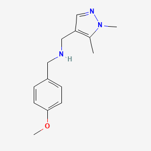molecular formula C14H19N3O B3197696 1-(1,5-dimethyl-1H-pyrazol-4-yl)-N-(4-methoxybenzyl)methanamine CAS No. 1006476-52-3
