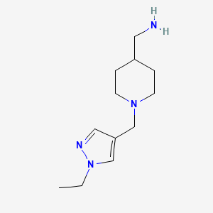 molecular formula C12H22N4 B3197704 {1-[(1-Ethyl-1H-pyrazol-4-YL)methyl]piperidin-4-YL}methylamine CAS No. 1006483-91-5