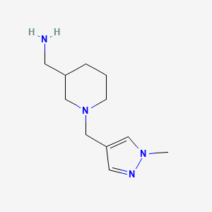 molecular formula C11H20N4 B3197711 {1-[(1-Methyl-1H-pyrazol-4-YL)methyl]piperidin-3-YL}methylamine CAS No. 1006483-95-9
