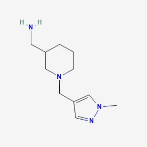 molecular formula C11H20N4 B3197711 {1-[(1-甲基-1H-吡唑-4-基)甲基]哌啶-3-基}甲胺 CAS No. 1006483-95-9