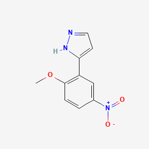 molecular formula C10H9N3O3 B3197785 5-(2-methoxy-5-nitrophenyl)-1H-pyrazole CAS No. 1006966-29-5