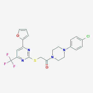 1-[4-(4-Chloro-phenyl)-piperazin-1-yl]-2-(4-furan-2-yl-6-trifluoromethyl-pyrimidin-2-ylsulfanyl)-ethanone