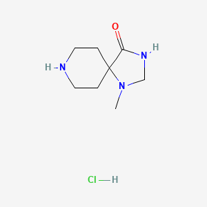 molecular formula C8H16ClN3O B3197793 1-Methyl-1,3,8-triazaspiro[4.5]decan-4-one hydrochloride CAS No. 1007-60-9