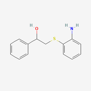 molecular formula C14H15NOS B3197798 2-[(2-Aminophenyl)sulfanyl]-1-phenylethan-1-ol CAS No. 100710-54-1