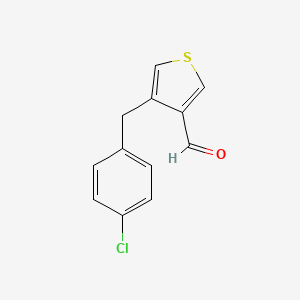 molecular formula C12H9ClOS B3197826 4-(4-Chlorobenzyl)thiophene-3-carbaldehyde CAS No. 1007387-46-3