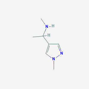 molecular formula C7H13N3 B3197830 methyl[1-(1-methyl-1H-pyrazol-4-yl)ethyl]amine CAS No. 1007459-61-1