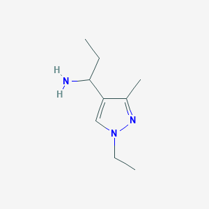 molecular formula C9H17N3 B3197832 1-(1-乙基-3-甲基-1H-吡唑-4-基)丙胺 CAS No. 1007460-21-0
